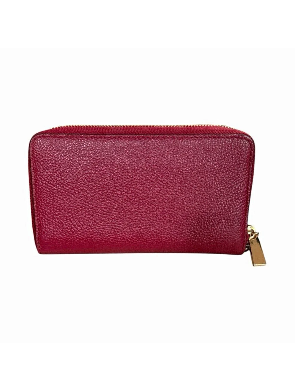 Michael Kors Women’s Red Solid Zip-Around Wallet w/ Zipper, Credit Card Slots